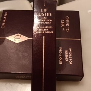 Charlotte Tilbury Lip Luster and *Cheek to Chic" PillowTalk blurring blush